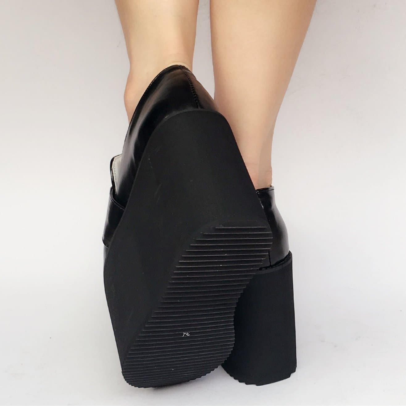 Black Uniform Custom Shoes SP168379 Platform Leather Made