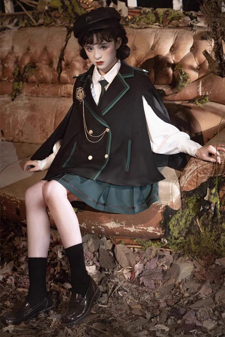 Magic Academy Lapel Collar Vintage College Lolita Skirt Set