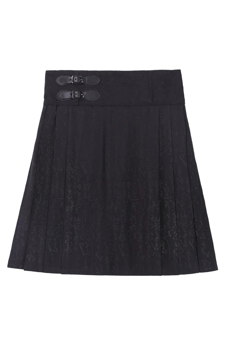 Multi-Color Asymmetric Chinese Ouji Skirt with Demon Print - Walking With The Demon