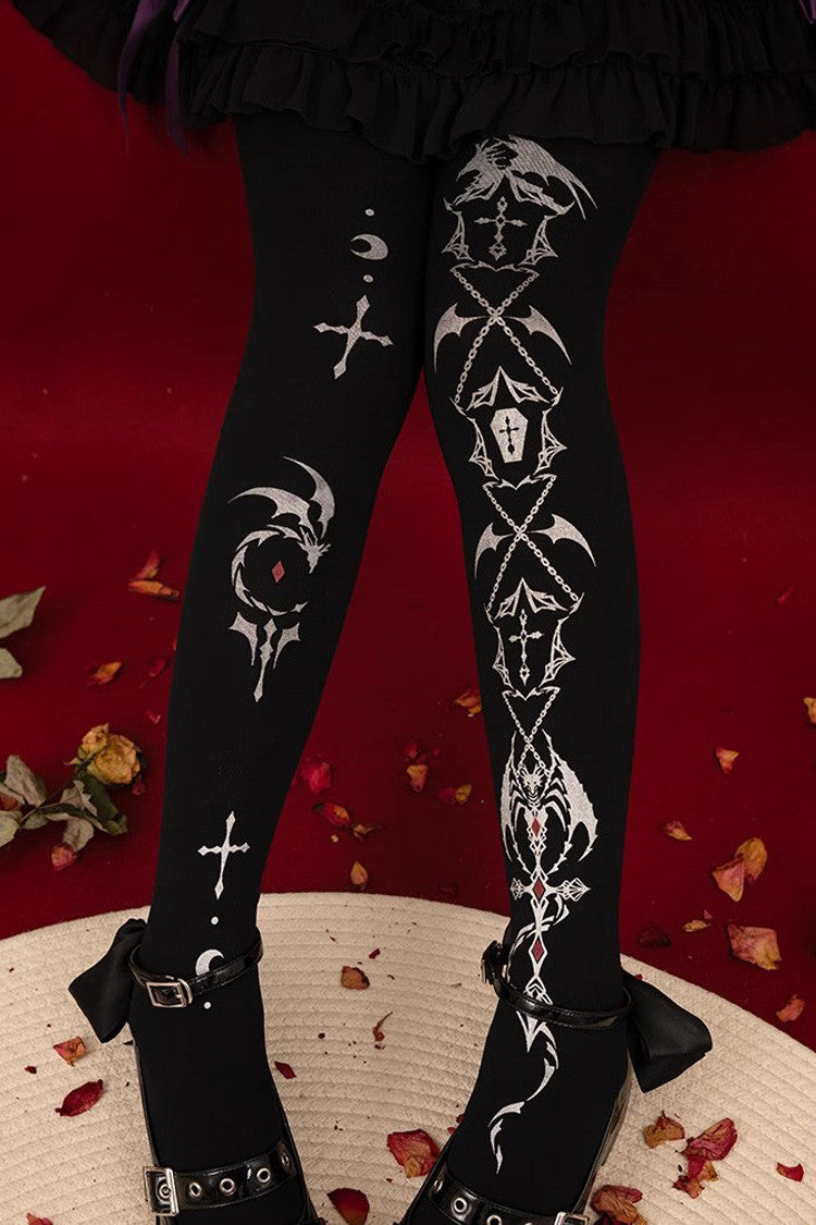 Velvet Print Sweet Lolita Leggings, 120D, Two Shades