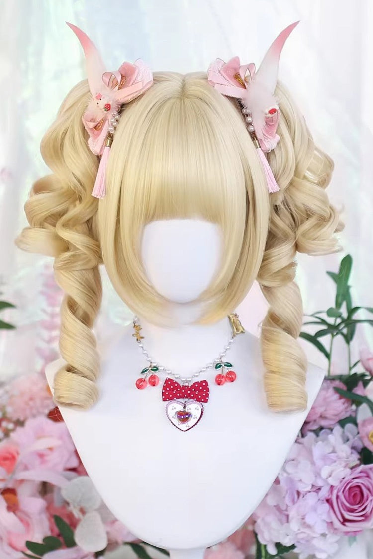 Sweet Lolita Wig Set with Roman Ringlet and Twin Pigtails