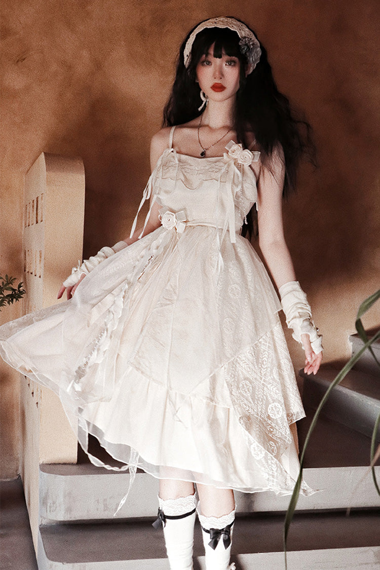 Champagne Ruffle Bow Elegant Sweet Princess Jsk Dress