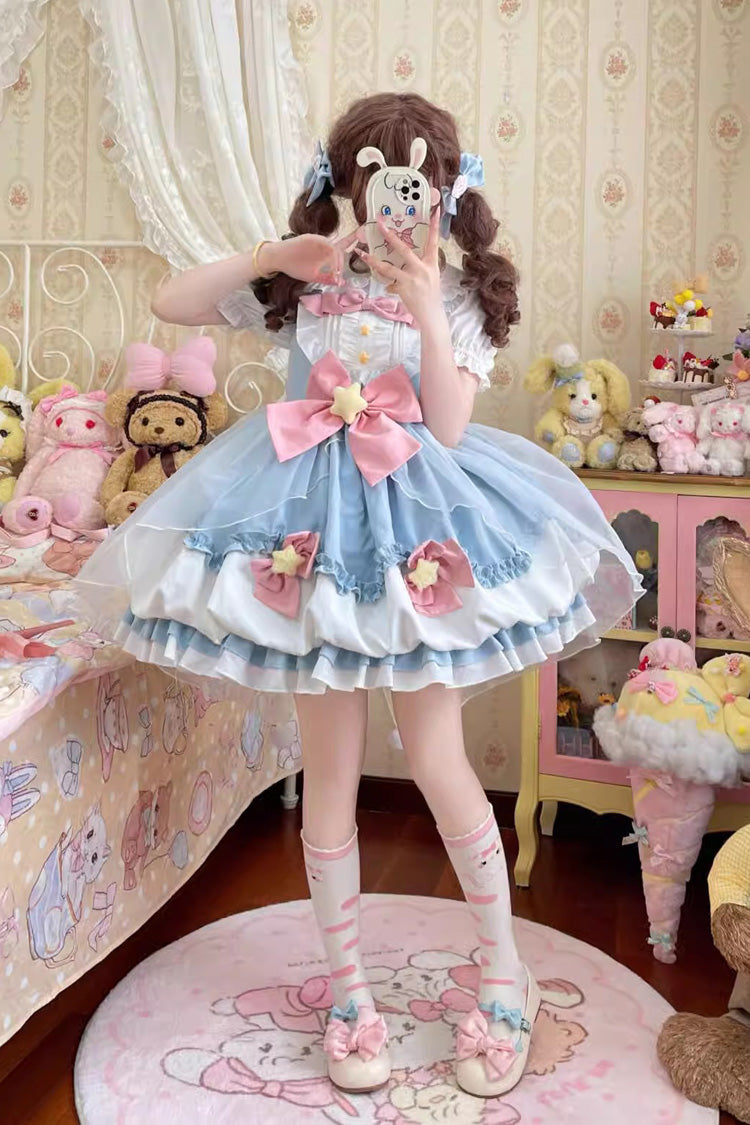 Wishing Star Bowknot JSK Dress with Bud Accents