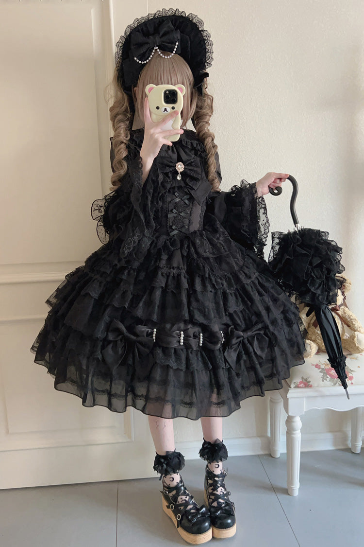 Noir Doll Multi-Bow Lace Princess Gown - Dream Prologue