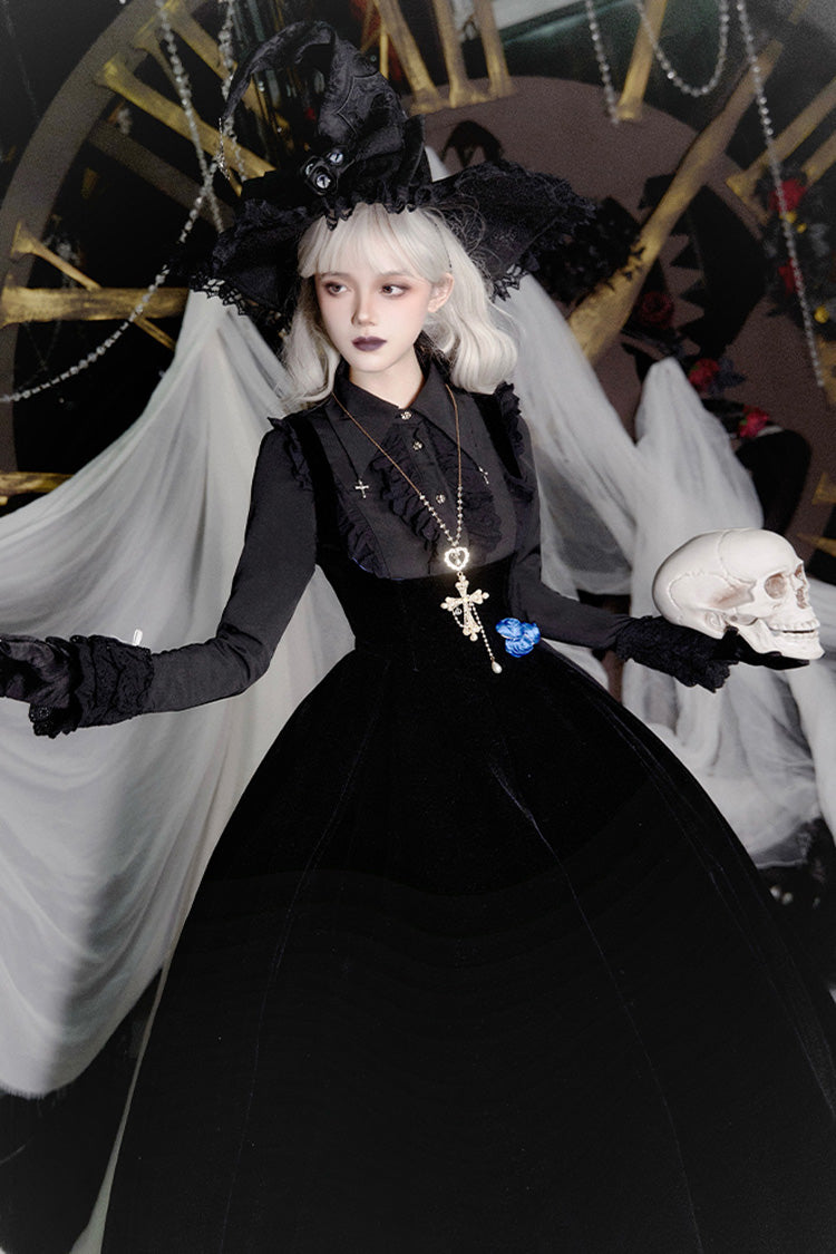 Gothic Corset Dress with Embroidery and Fishbone Detail - Night Poems, 2 Hues