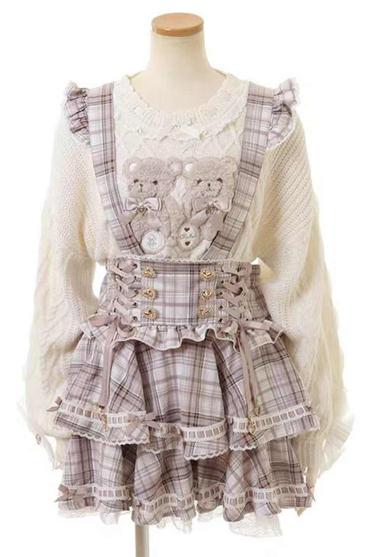 Graceful High-Rise Triple-Layered Printed Ruffle Lace-Up Strap Dress in Three Shades