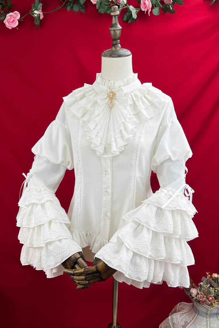 Trumpet Sleeve Ruffled Lace Elegant Lolita Blouse