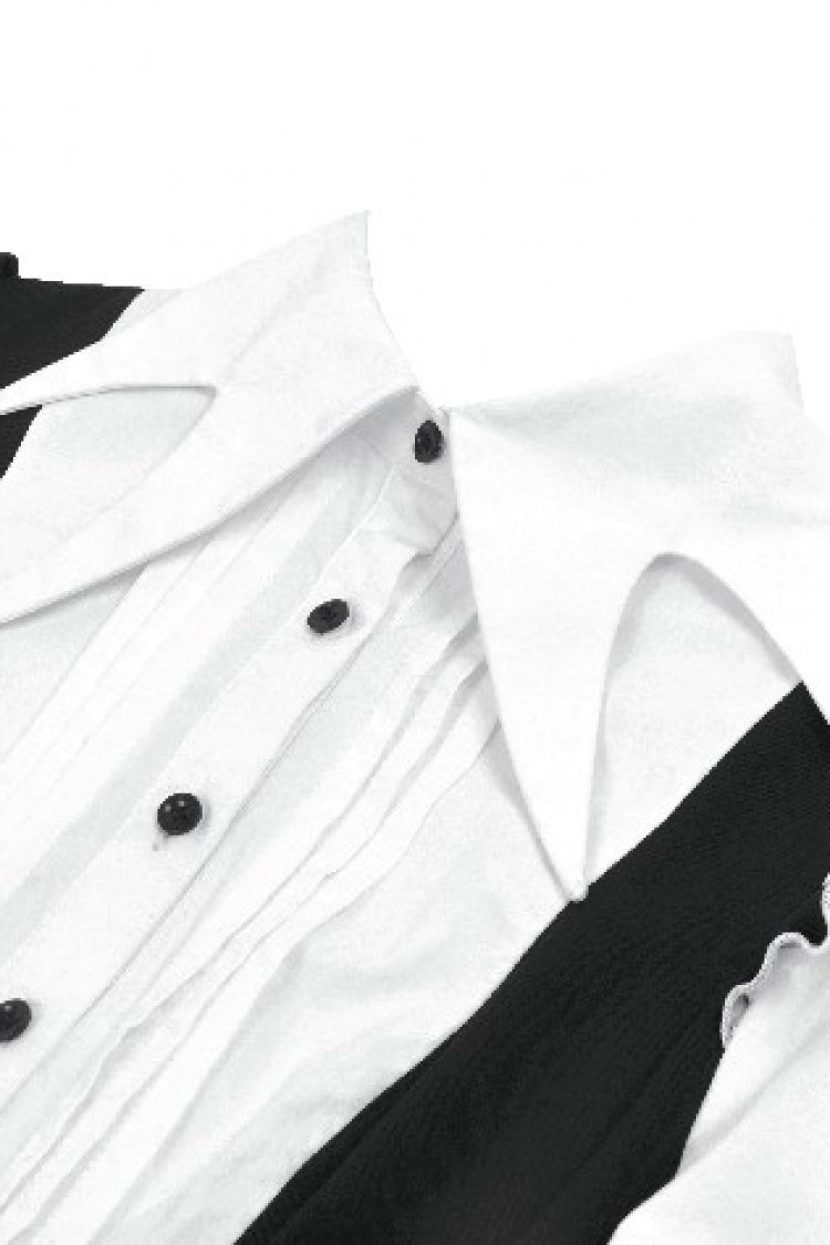 Sharp Point Collar Long Puff Sleeves Gothic Dress