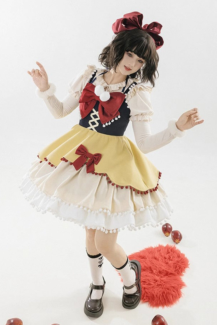 Confession Function Multi-Layer Ruffle Bowknot Color Block Sweet Lolita Jsk Dress