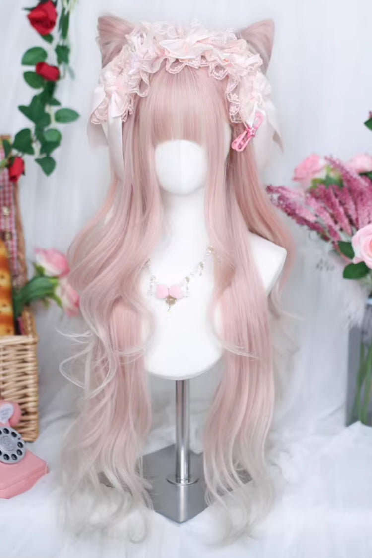 Muted Pink Ombre Soft Ringlets Extended Lolita Hairpiece