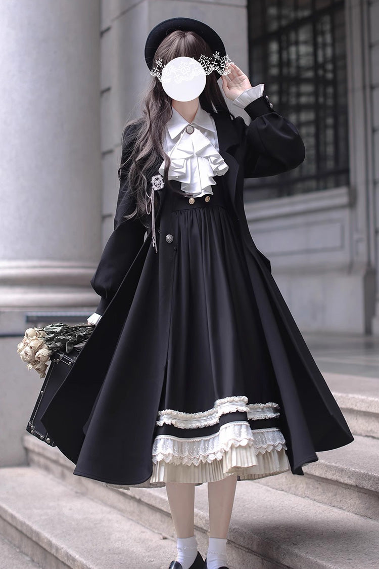 Black Bow Lace Elegant Jumper Dress - Hathaway
