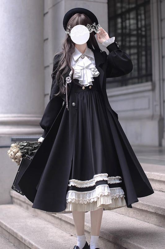 Black Bow Lace Elegant Jumper Dress - Hathaway