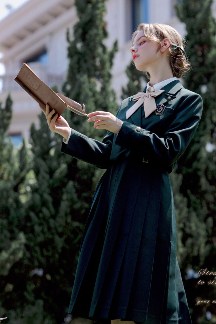 Green Artemis Collegiate Elegant Lolita Jumper Dress