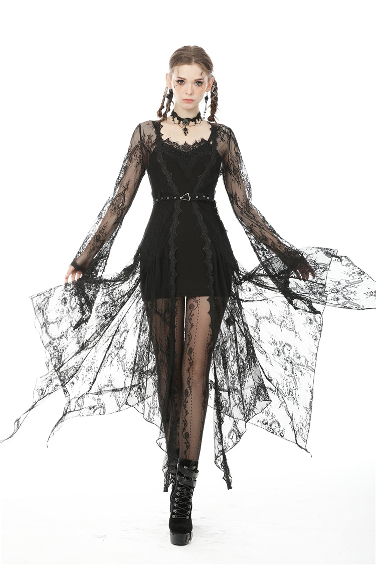 Black Lace Slim-Fit Daily Bodycon Dress