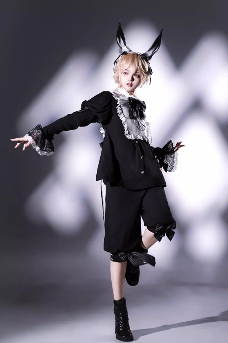 Rabbit Hole Long-Sleeve Bow Gothic Prince Ouji Lolita Ensemble