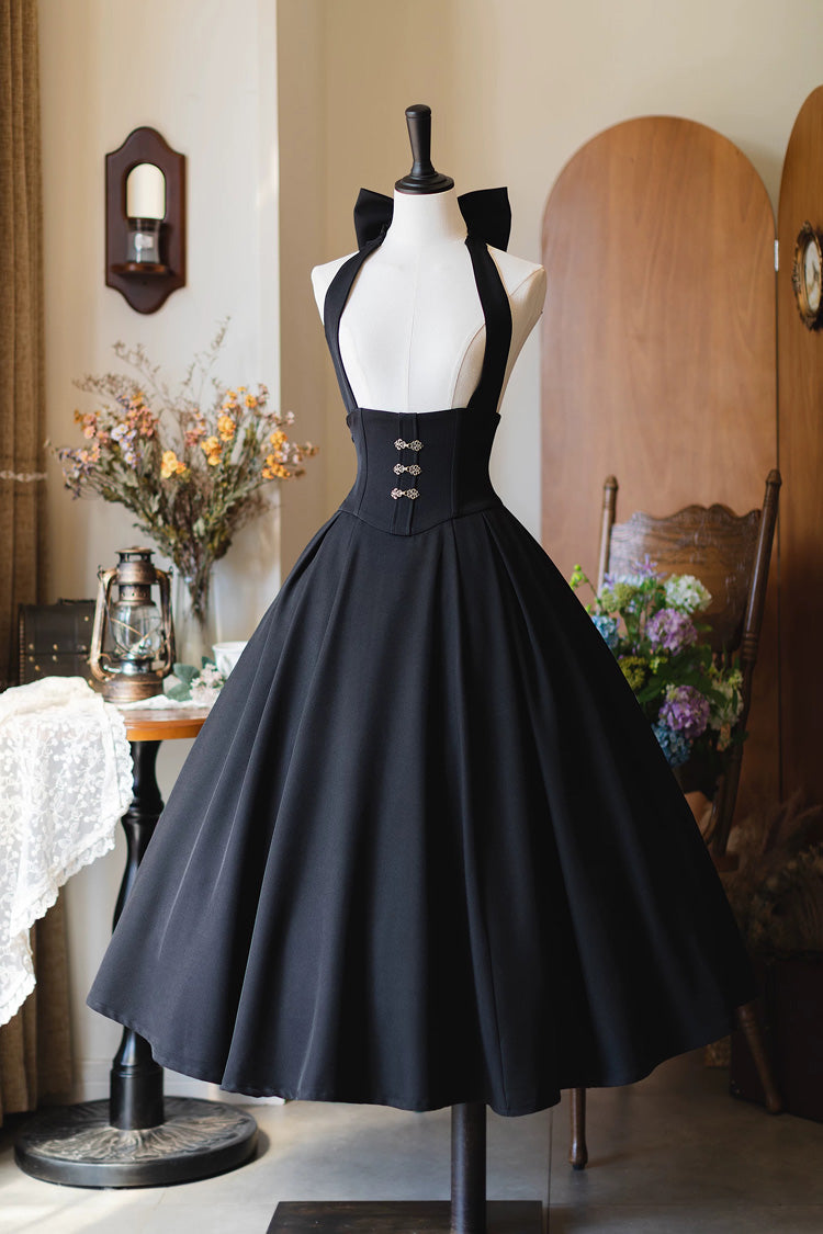Halterneck Ruffled Fishbone Dress