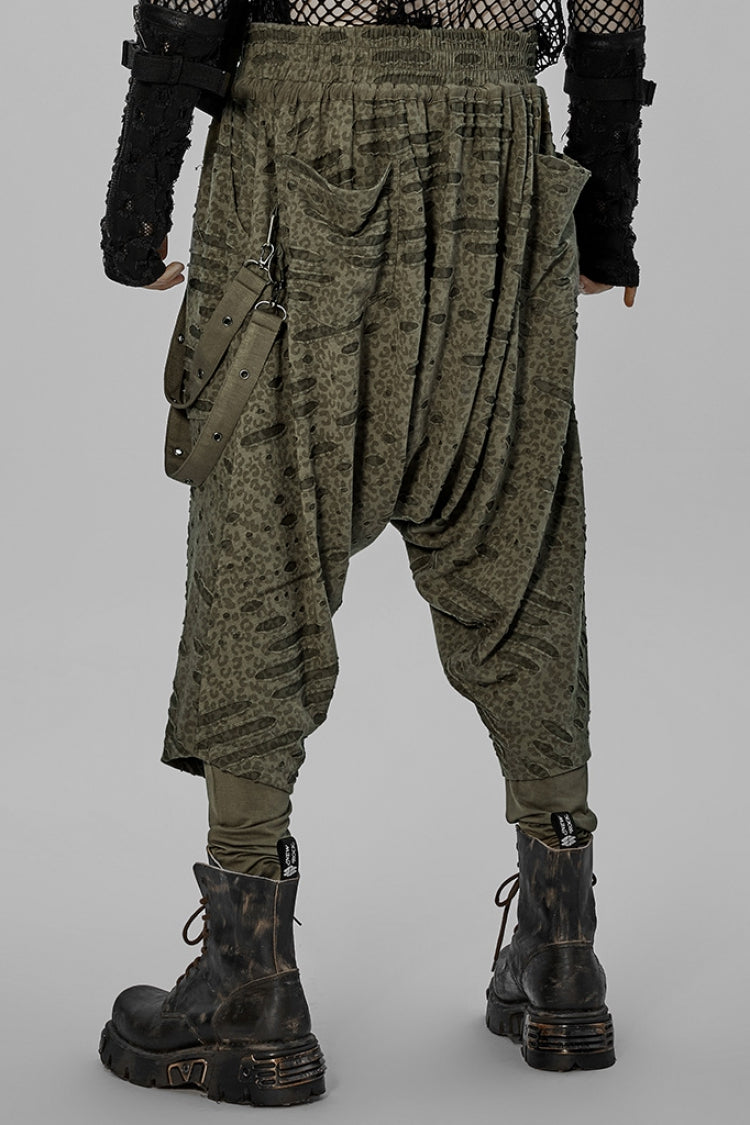 Jade Punk Men's Distressed Pants with Adjustable Straps