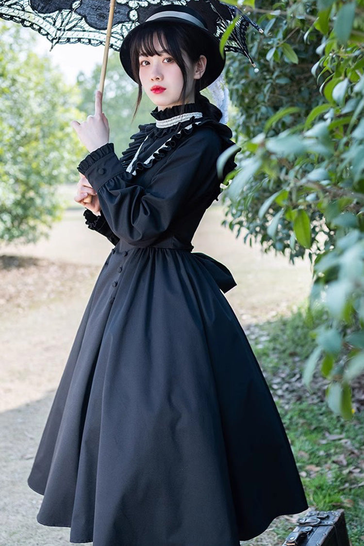Autumn Winter Stand Collar Long Sleeve Lolita Dress