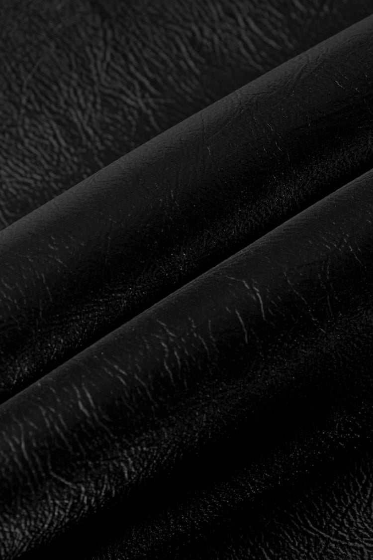 Punk Leather A-Line Skirt with Lace and Rivets