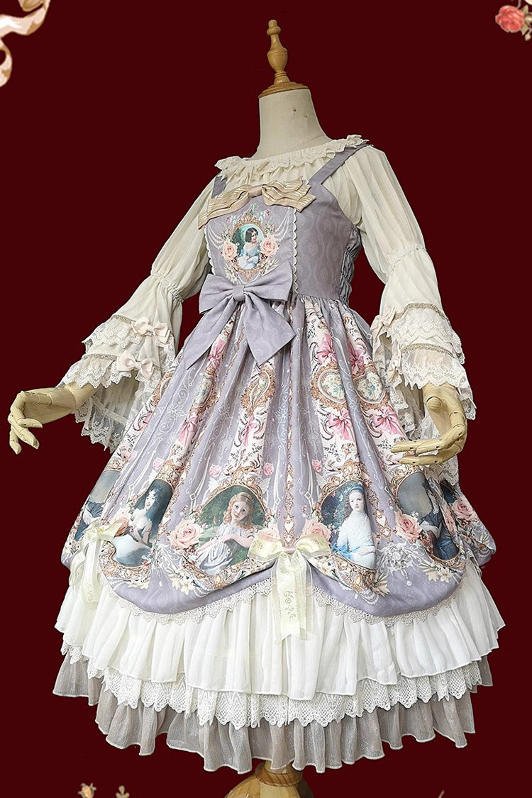Portrait of A Little Lady Classic Vintage Lolita JSK with Ruffle Bowknot