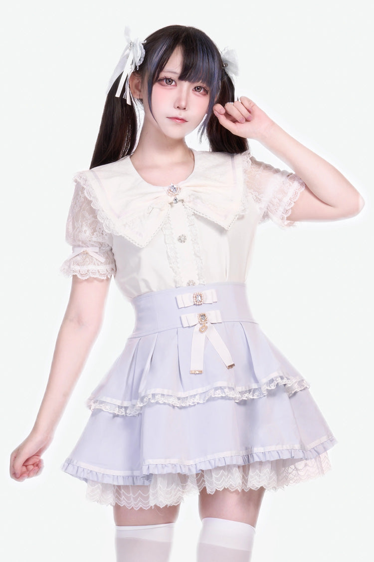Fruit Candy Ruffle Bowknot Lace Skirt in 5 Colors