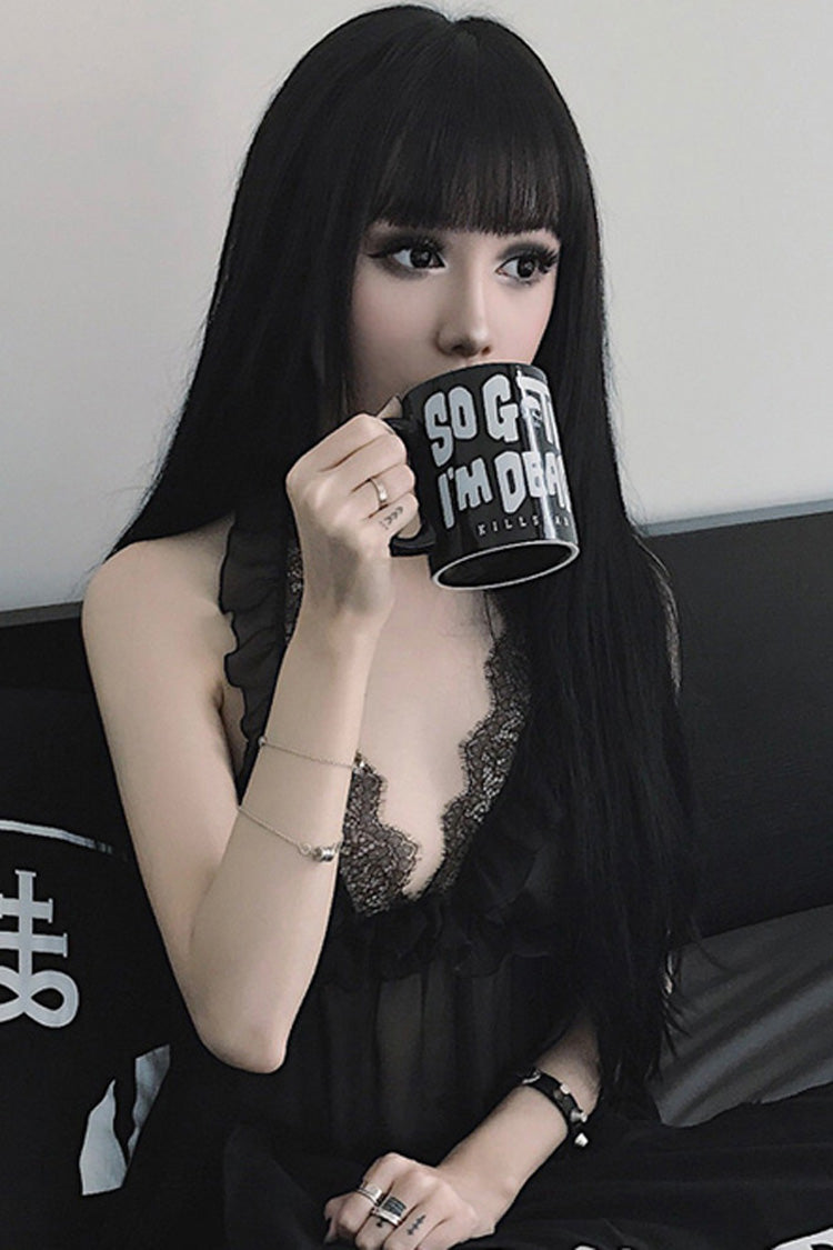 Classic Lolita Long Straight Hair Wig in Natural Black