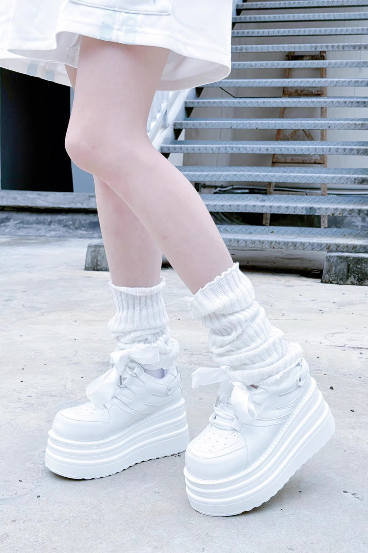 College Lace-Up Sweet Jirai Kei Platforms - 2 Colors