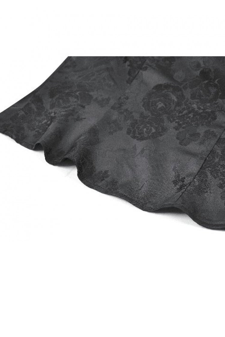 Jacquard Rose Sweetheart Neckline Lace Trim Cut-Out Gothic Corset Top for Women