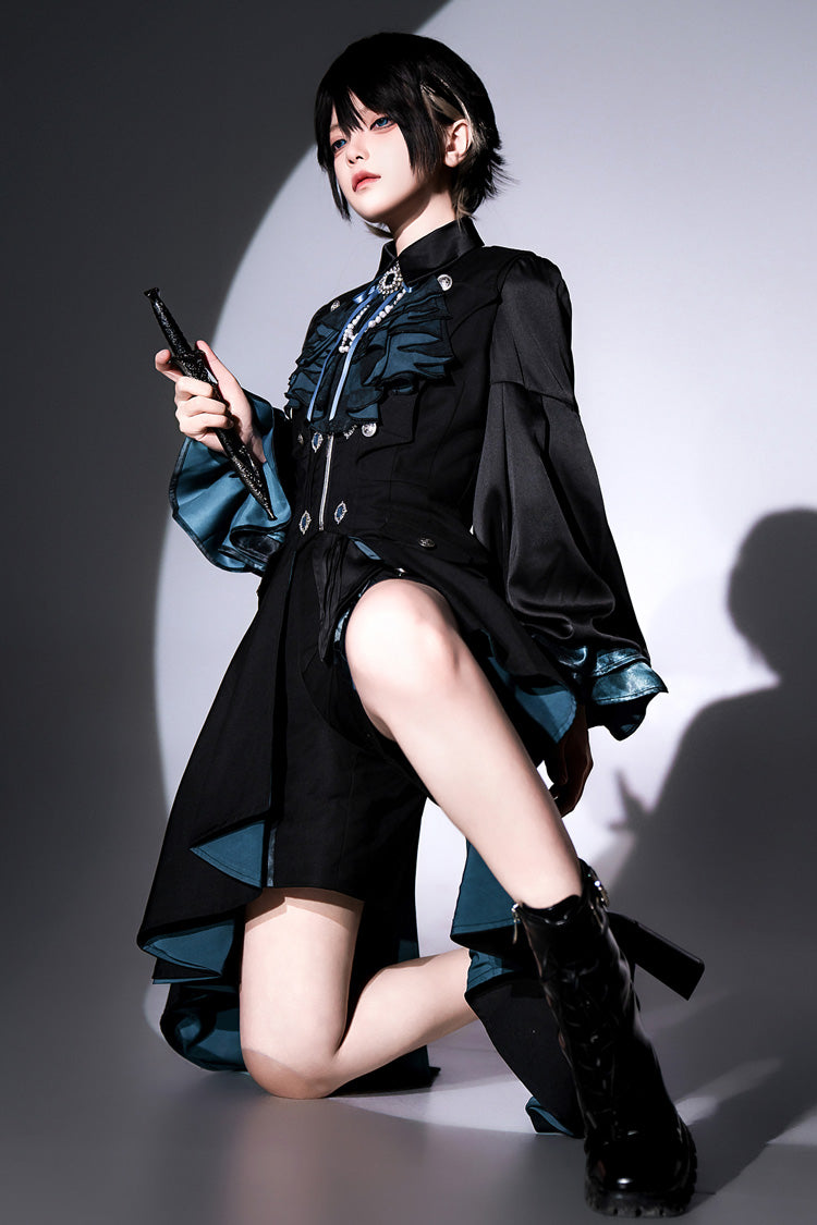Ebony Long-Sleeve Gothic Ouji 4-Piece Ensemble - Deep Music
