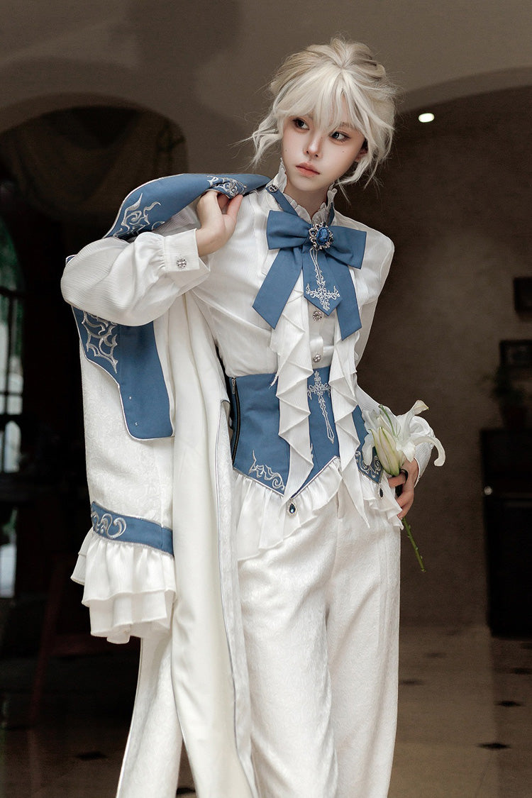 Ivory Moonlit Paladin Prince Ruffle Embroidery Bow Classic Ouji Set