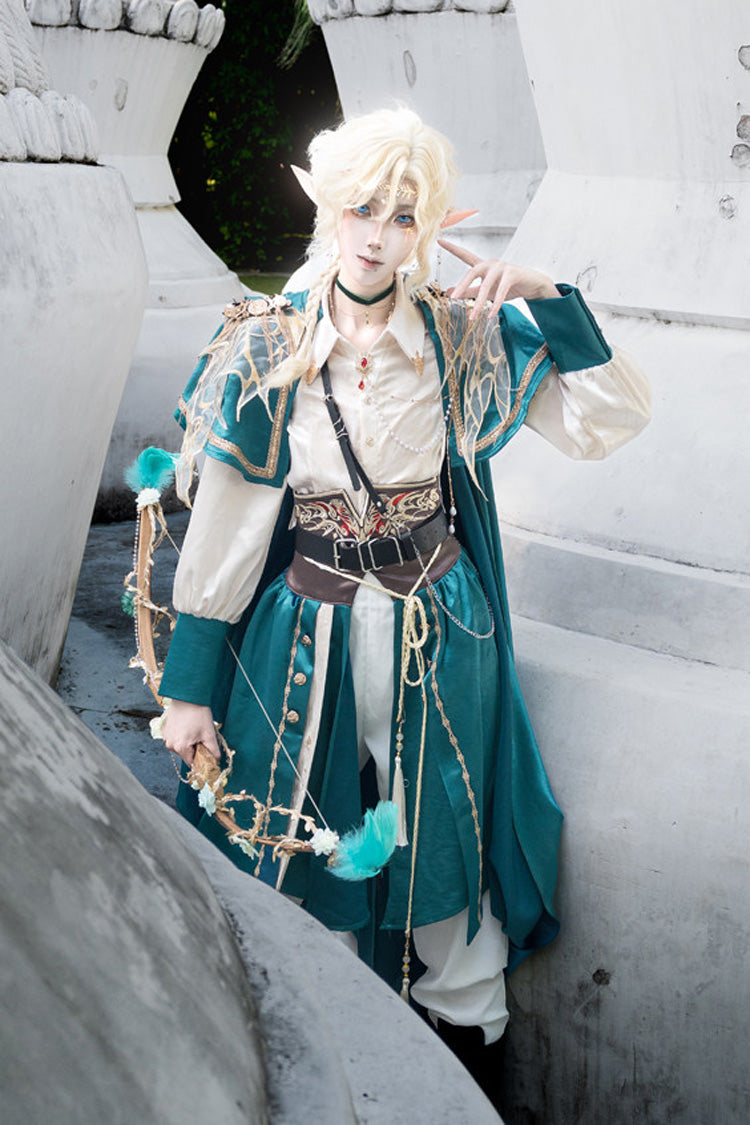 Emerald Military Prince Ouji Lolita Full Set with Gothic Chinese Style