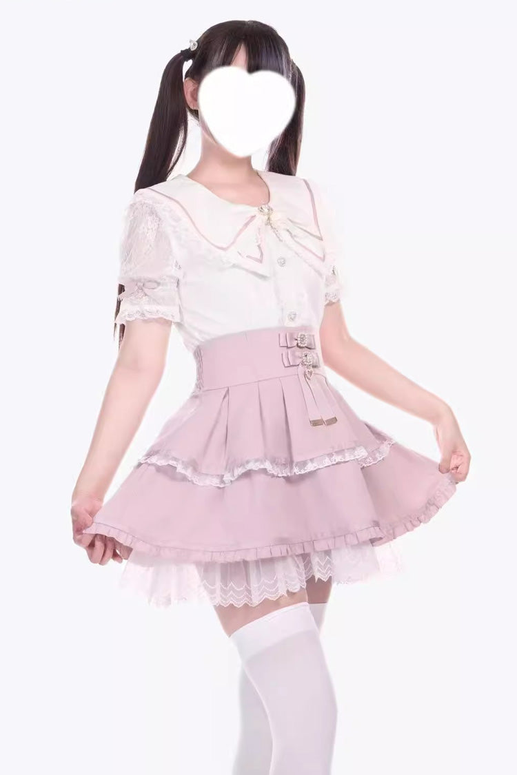 Fruit Candy Ruffle Bowknot Lace Skirt in 5 Colors