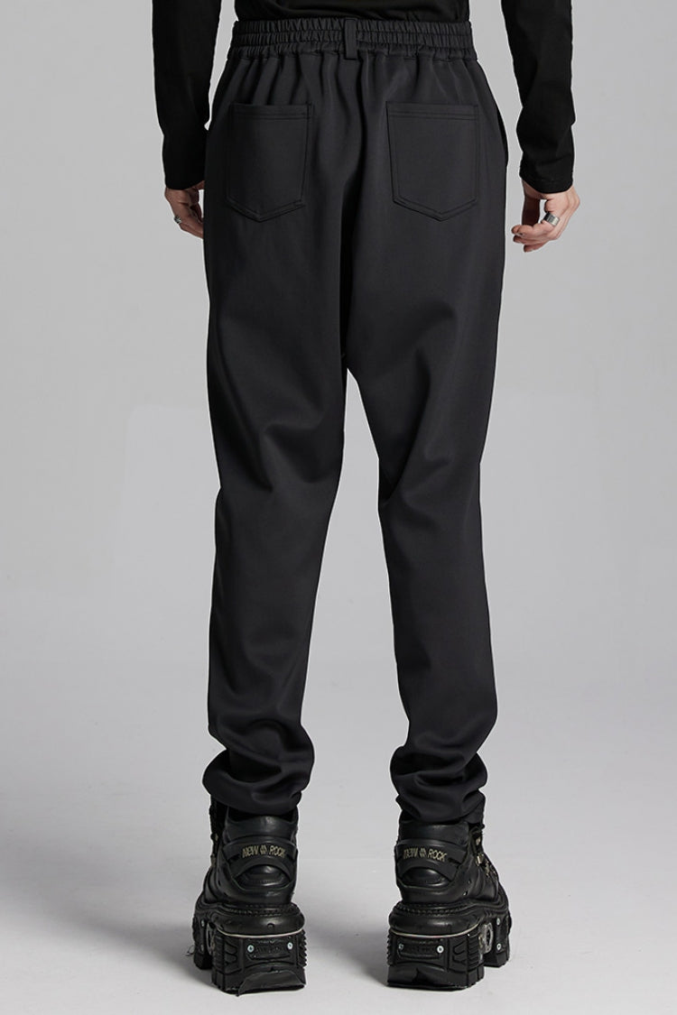 Raven Punk Trousers with Rivet Trims and Leather Panels