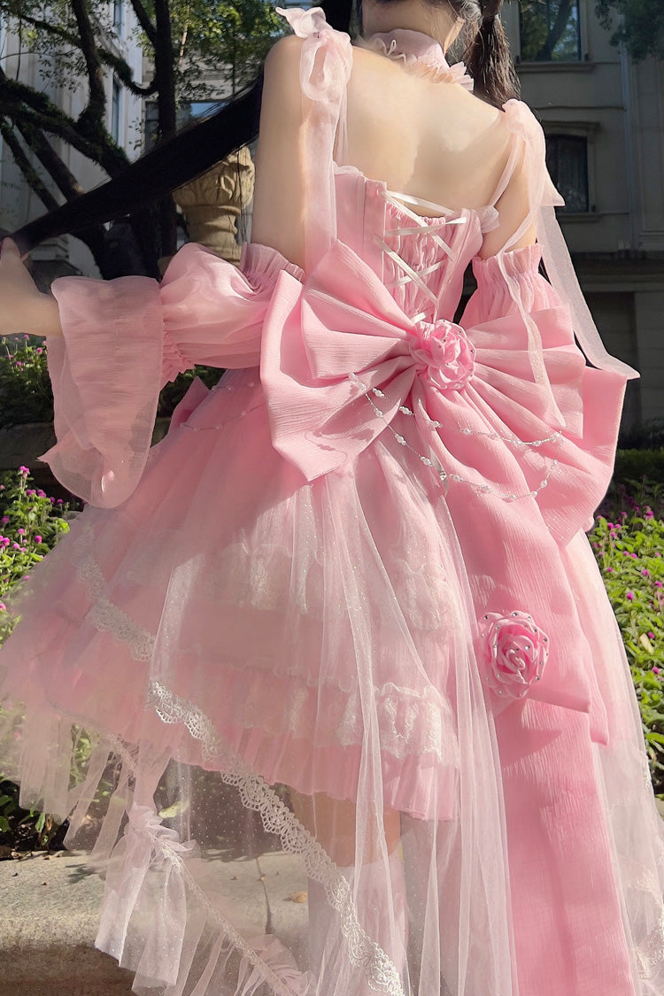 Galaxy-Printed Sweet Tube Top Dress with Multi-Layered Ruffles