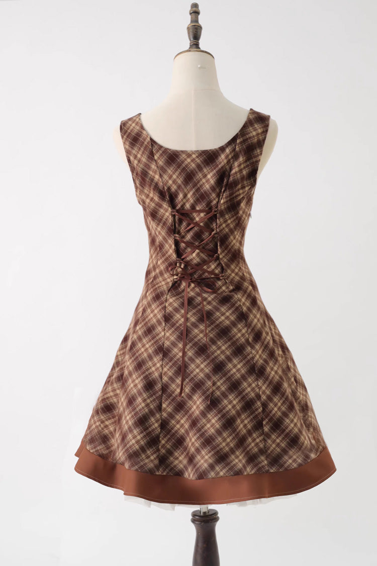 Broken Pocket Watch Sleeveless Print Classic Bust-Support JSK