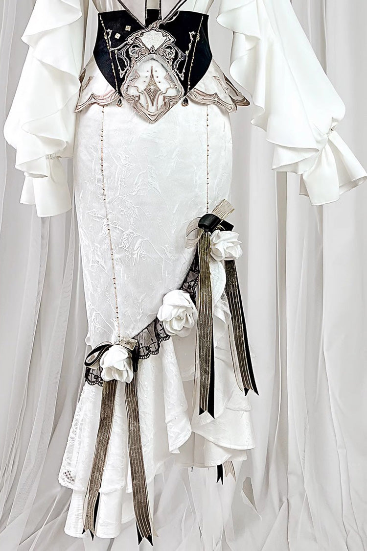 Ivory Palace Style Fishtail Skirt with Ruffles - Star Gate