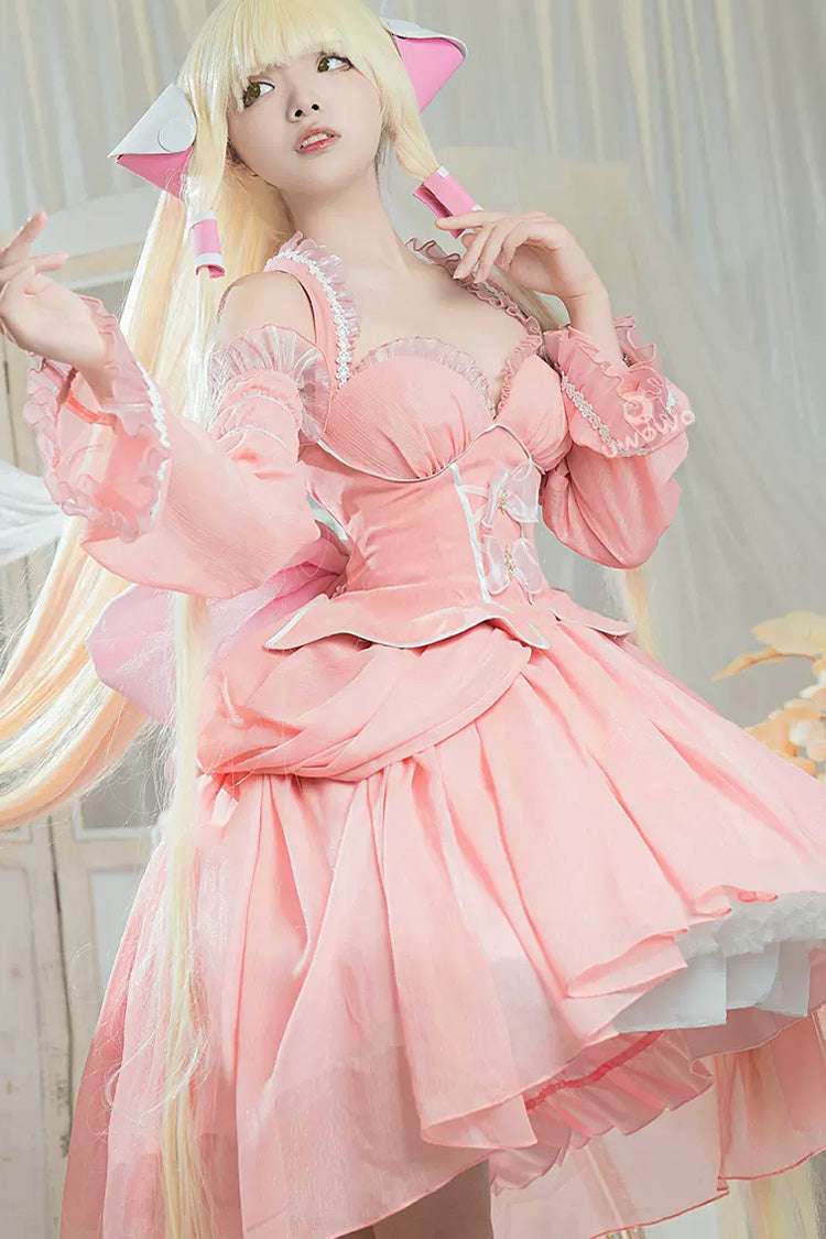 Pink Angel Bow Lace Princess Lolita Jumper Dress