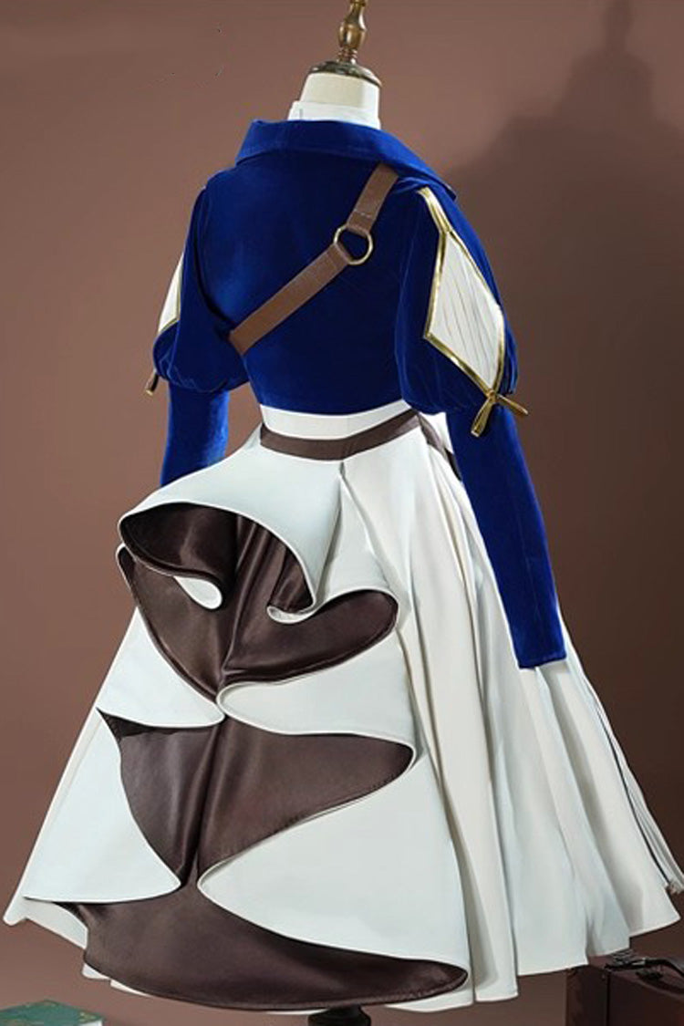Cerulean and Ivory Violet Evergarden Inspired Long Sleeve Cardigan Sweet Lolita Dress Set