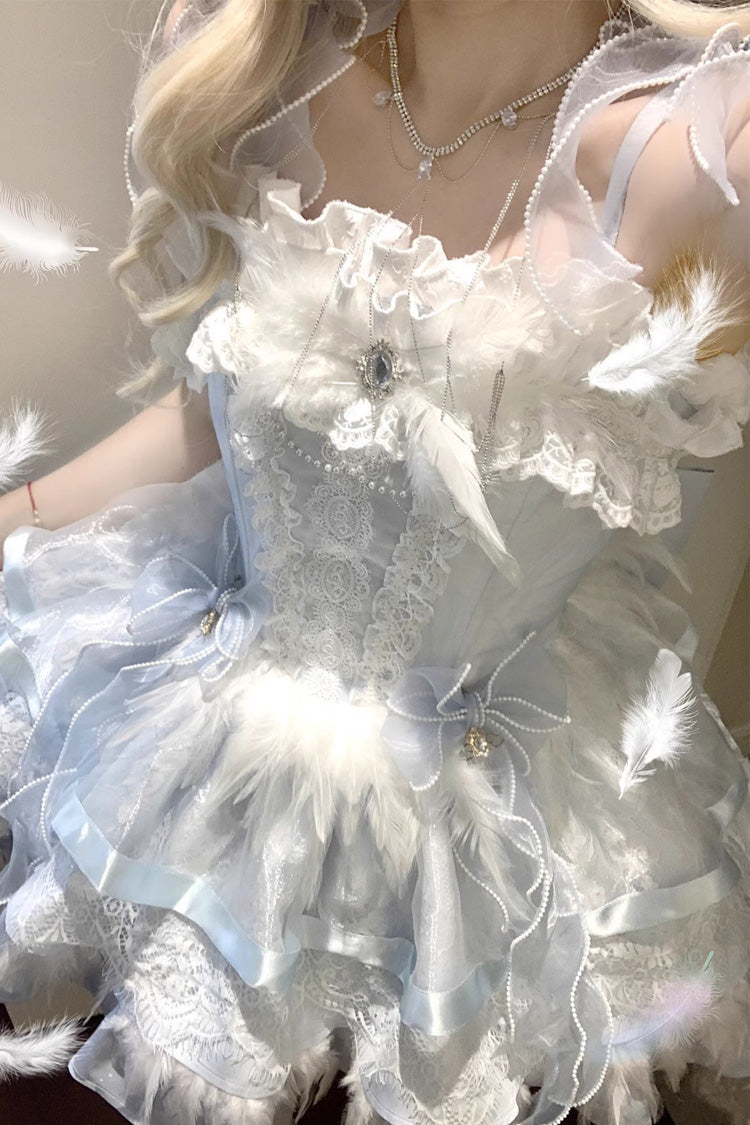 Wings Arrival Multilayer Ruffle Ballet Sweet Elegant Lolita Jumper Dress 3 Colors