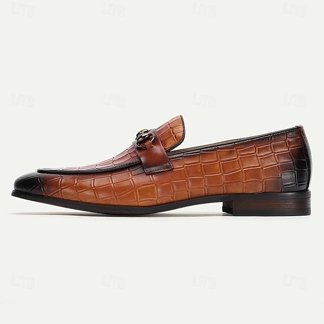 Brown Tassel Men's and Loafers Faux with Suede Detail