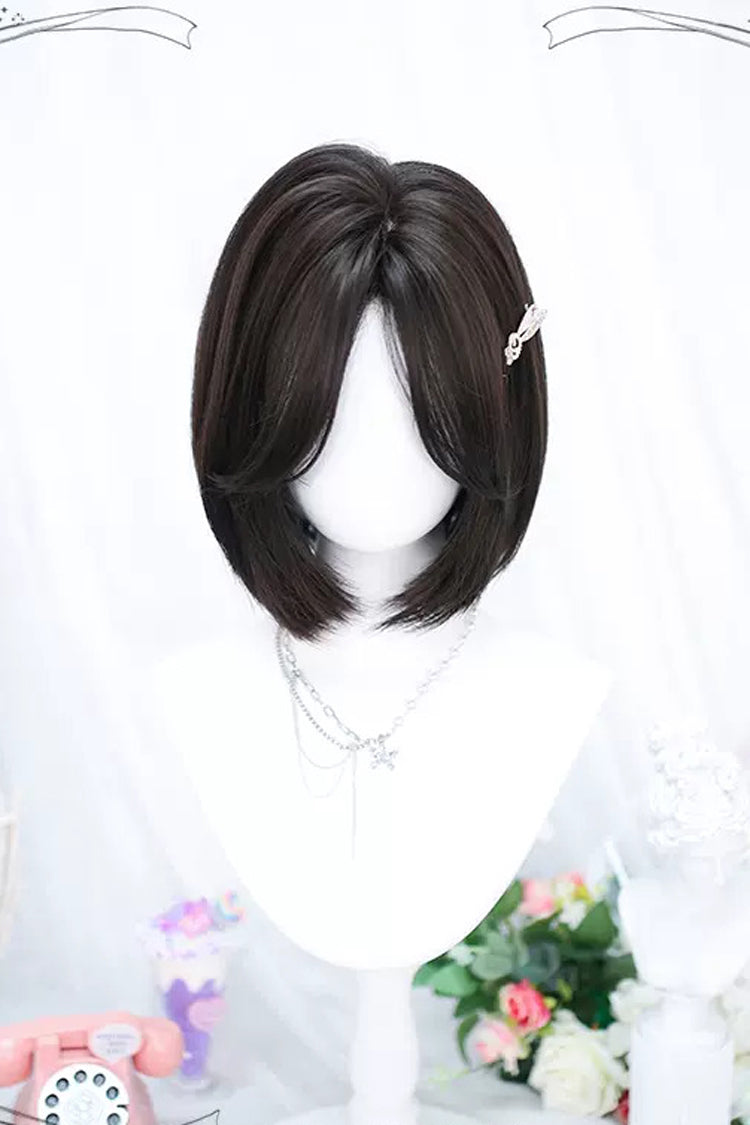 Sweet Lolita Short Wig with Center Part in Natural Black