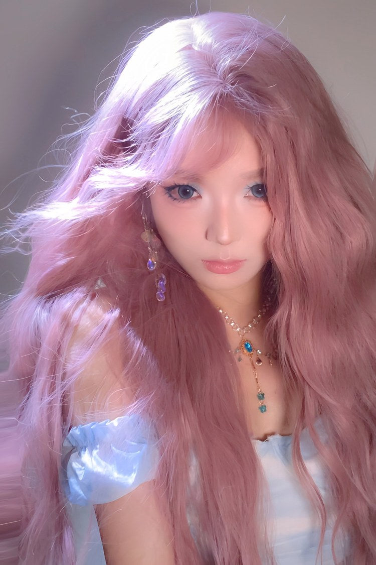 Sakura Pink Soft Curl Wig with Stylish Bangs - Sweet Lolita