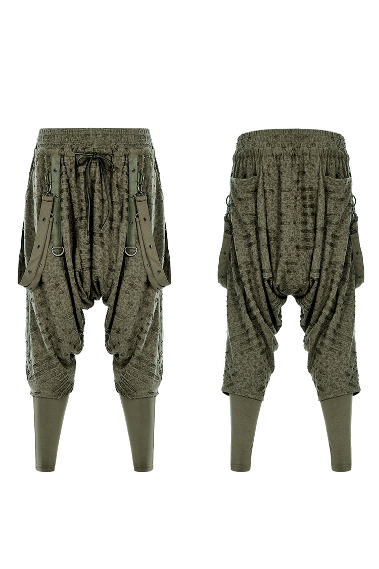 Jade Punk Men's Distressed Pants with Adjustable Straps