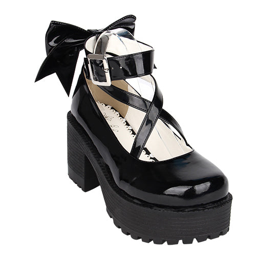 Cute Bowknot Round-Toe High Heel Lolita Shoes