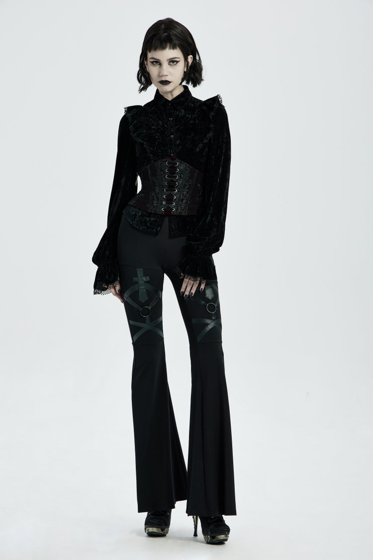 Crimson Jacquard Laced Slim Corset
