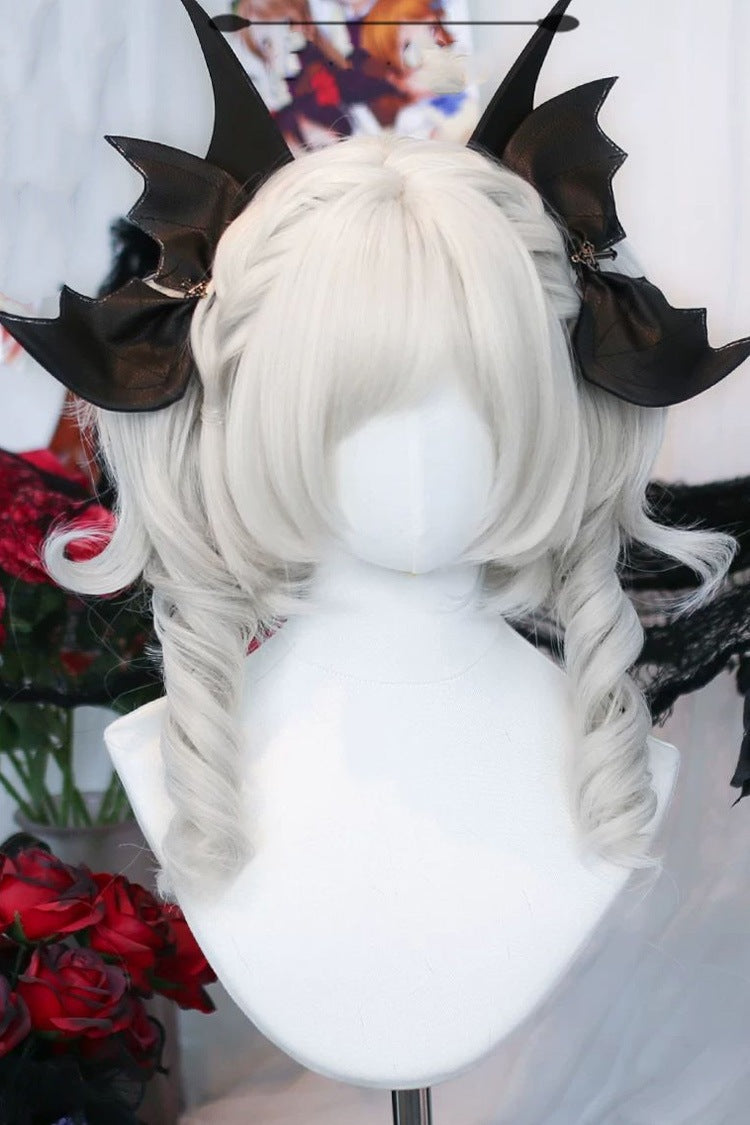 Sweet Lolita Wig Set with Roman Curls and Twin Ponytails