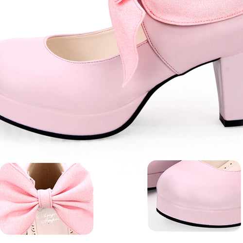 Big Bowknot Sweet Lolita Shoes - Round Toe Style