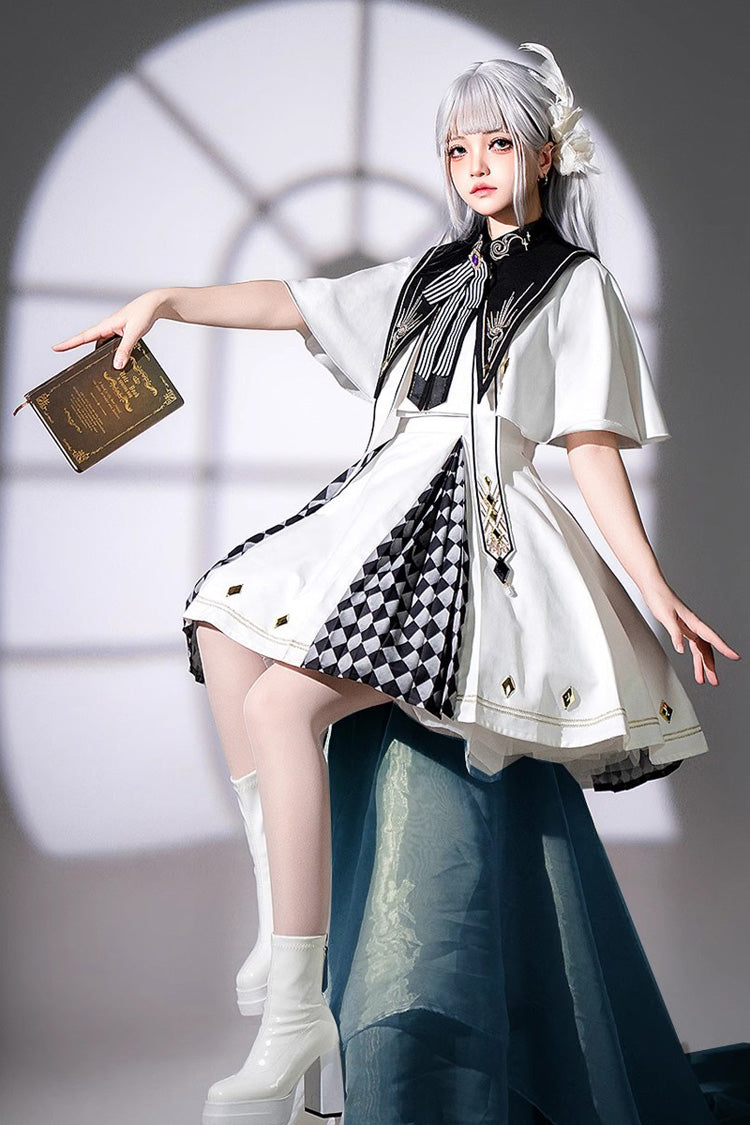 Ivory Magic Academy Diamond Print Stitching Gothic JSK
