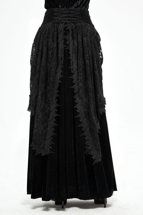 Obsidian Velvet Cardigan with Gothic Skirt