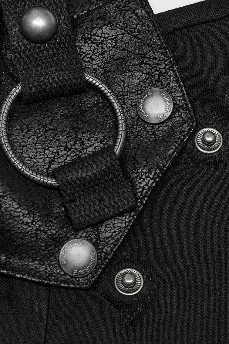 Steampunk Men's Tee with Detachable Shoulder Pads and Cutouts